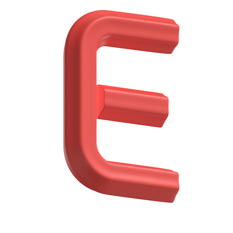 E Letter 3D Model