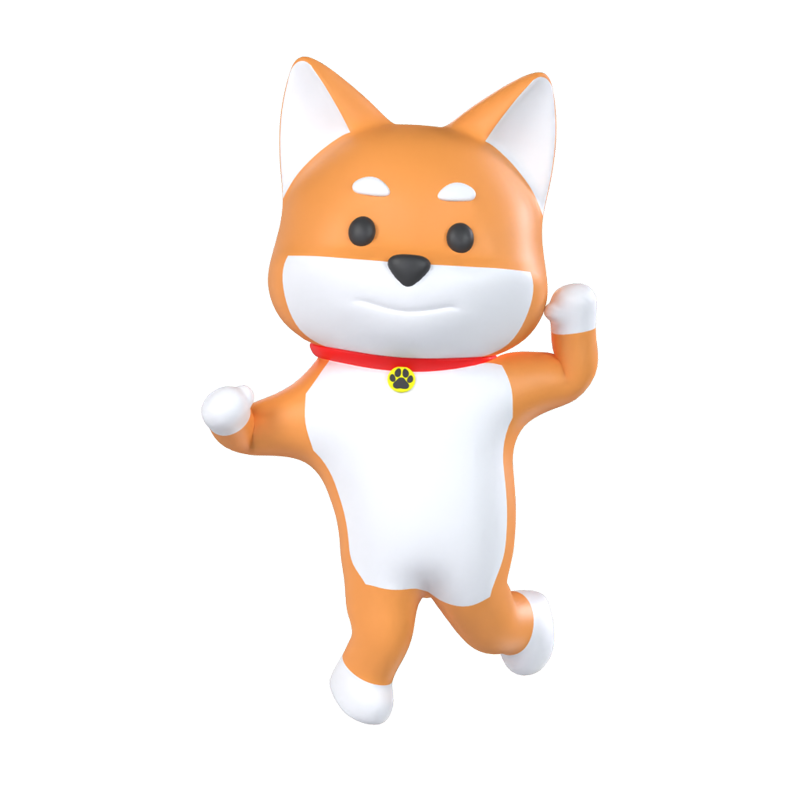 Shiba Inu Dog 3D Graphic