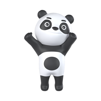 Panda will eine Umarmung 3D Graphic