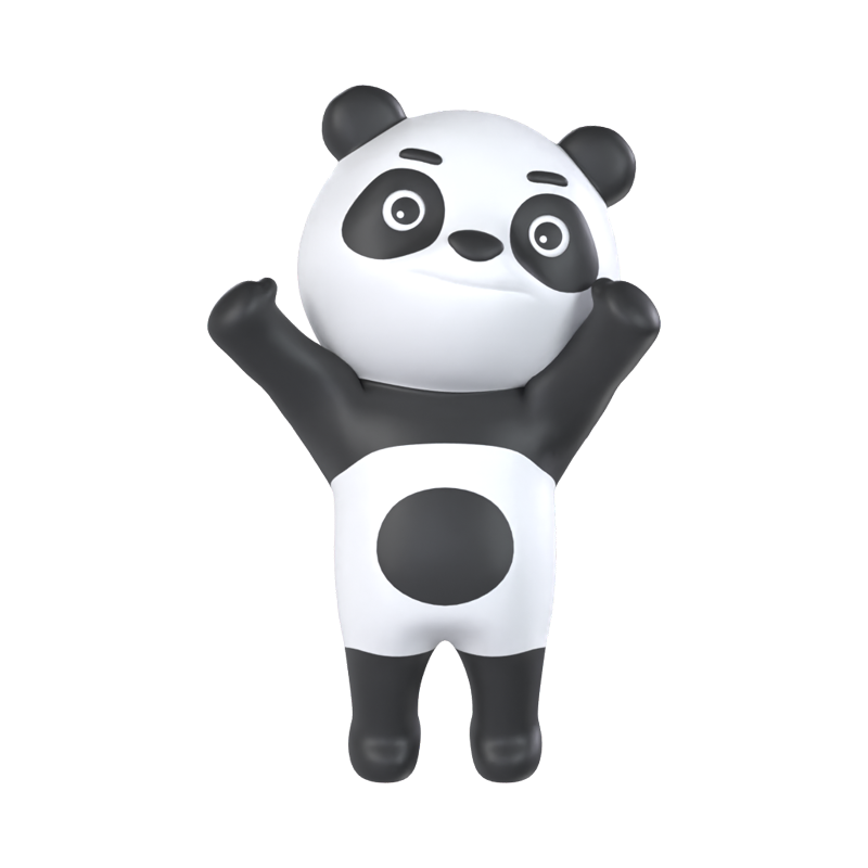 Panda will eine Umarmung 3D Graphic