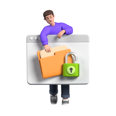 Man Unlocked New Course 3D Illustration 3D Graphic