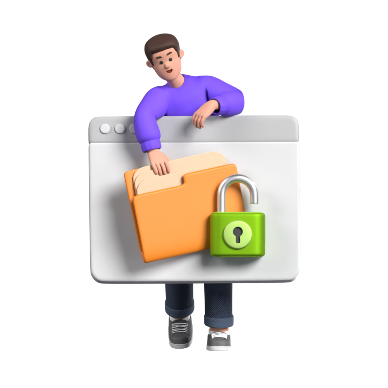 Man Unlocked New Course 3D Illustration 3D Graphic