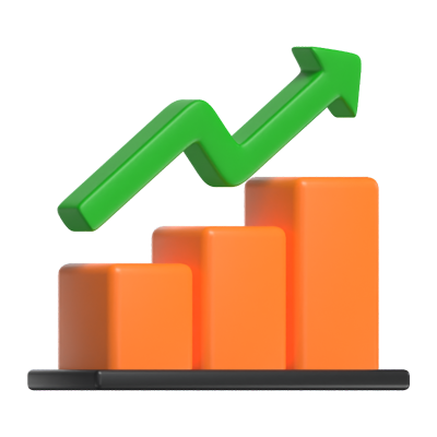 modelo 3d do chart grow 3D Graphic