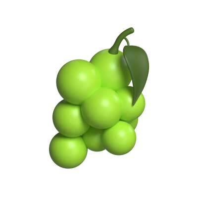 modelo 3d de uvas verdes 3D Graphic