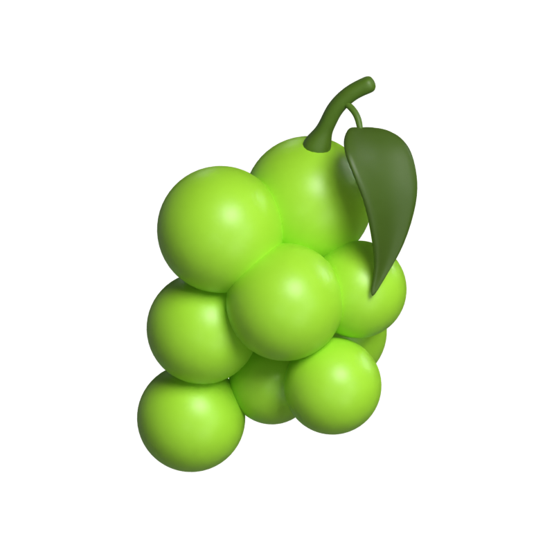 Modelo 3D de uvas verdes