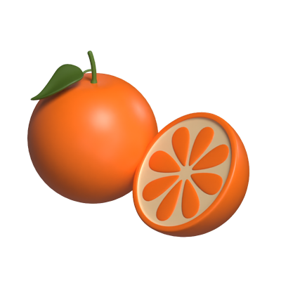 Orange 3D-Modell 3D Graphic