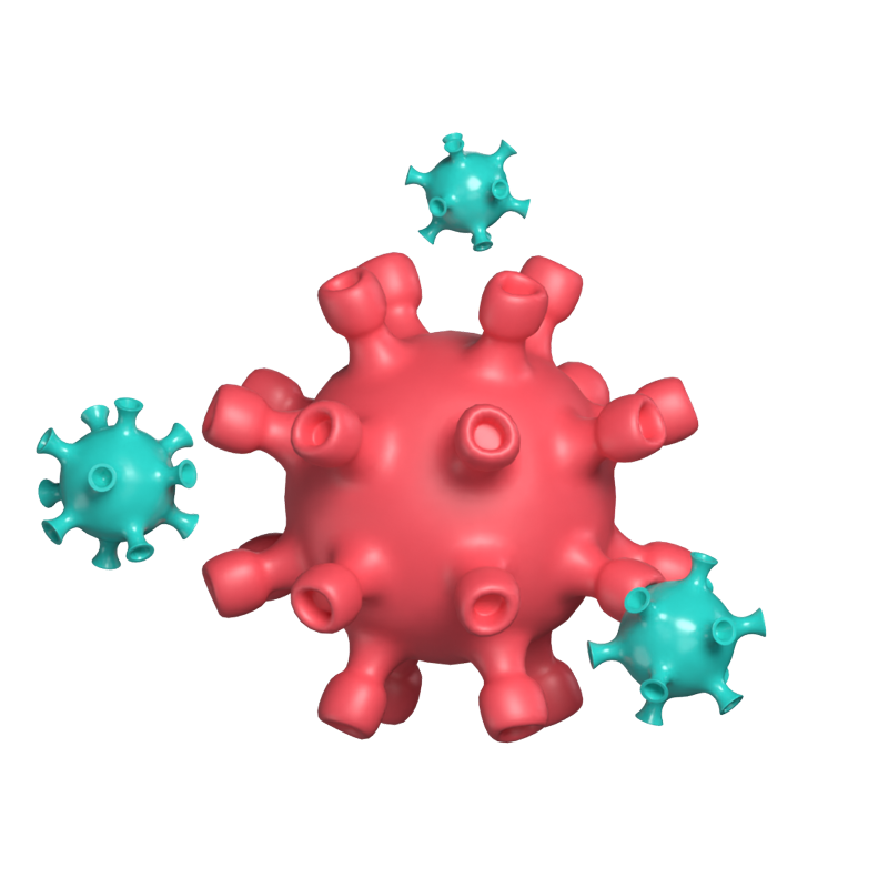 Virus Disease 3D Graphic