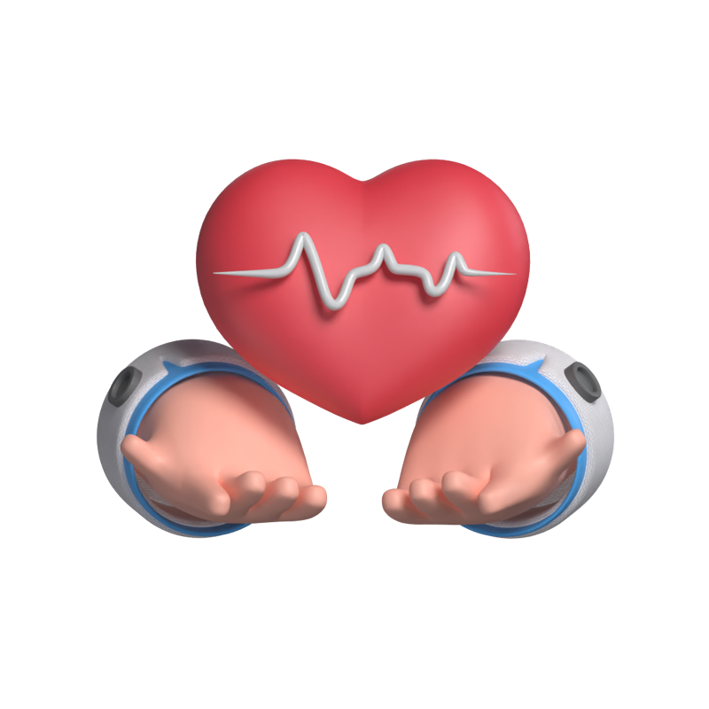 Heart Rate Care 3D Scene 3D Graphic