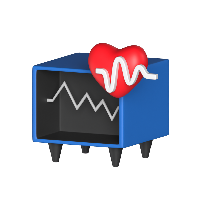 Heart Monitoring 3D Graphic