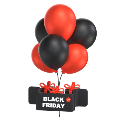 Black Friday Balloons 3D Model 3D Graphic