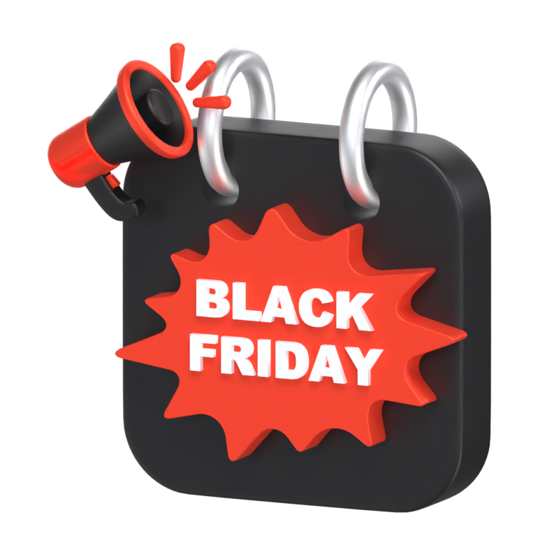 Modelo 3D do dia da Black Friday 3D Graphic