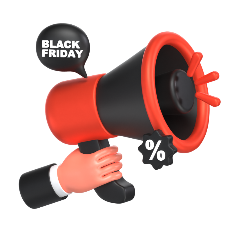 Modelo 3D da promoção Black Friday 3D Graphic