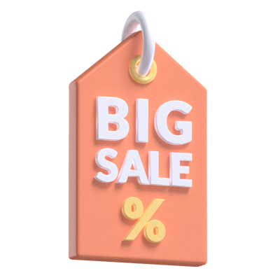 Big Sale Tag 3D Modell 3D Graphic