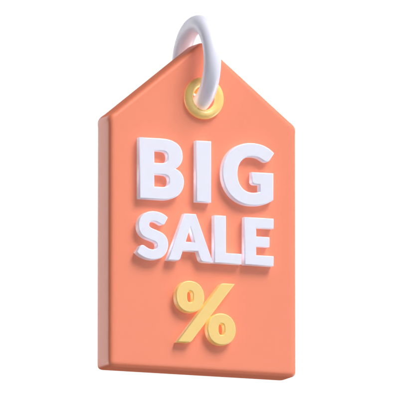 Big Sale Tag 3D Modell 3D Graphic