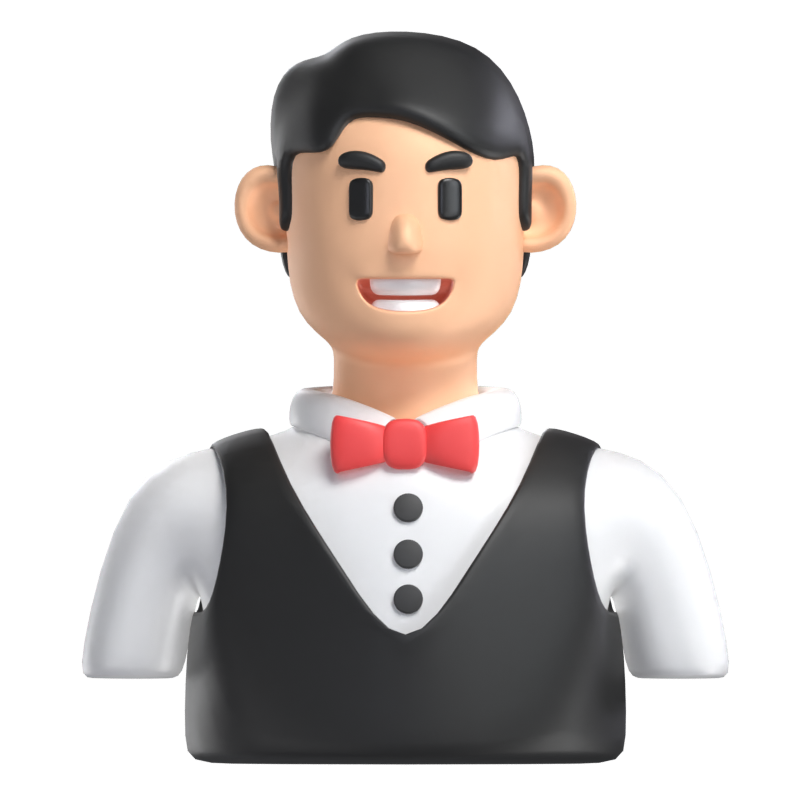 Waiter Avatar 3D Model 3D Graphic