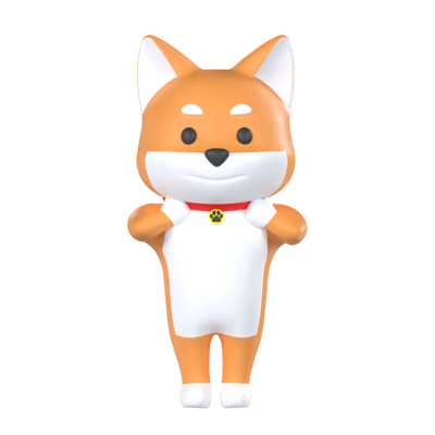 cão shiba inu 3D Graphic