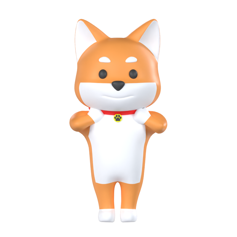 Shiba Inu Dog 3D Graphic