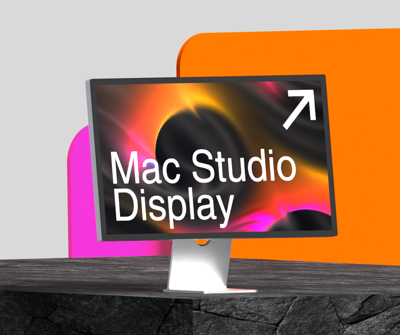 IMac Studio Display Monitor On Podium 3D Mockup 3D Template