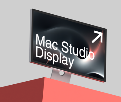 IMac Studio Display Monitor On Podium 3D Mockup 3D Template