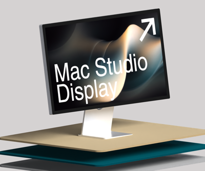 IMac Studio Display Monitor On Podium 3D Mockup 3D Template