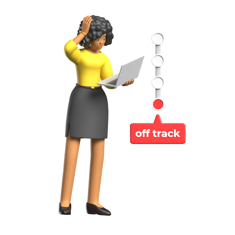 Off Track Project Status 3D Illustration 3D Graphic