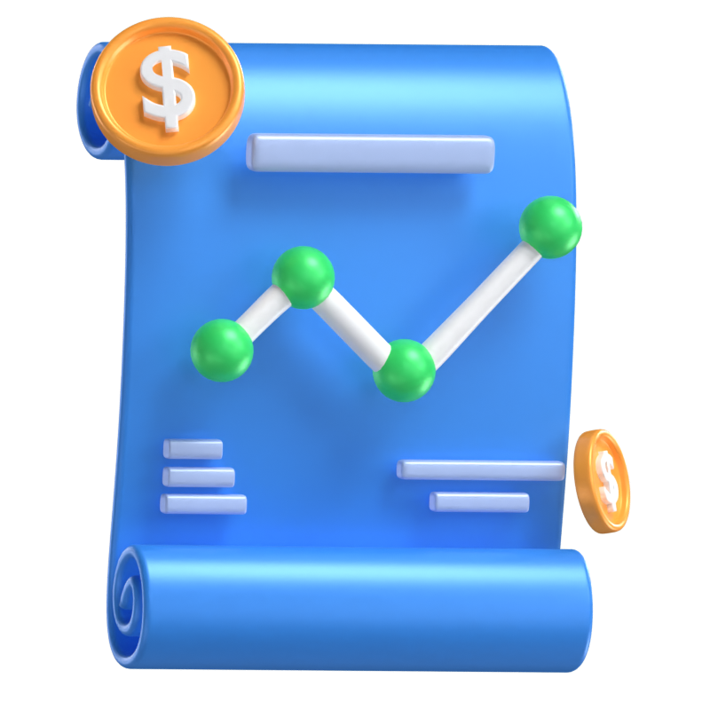 Analysebericht Chart 3D-Modell 3D Graphic