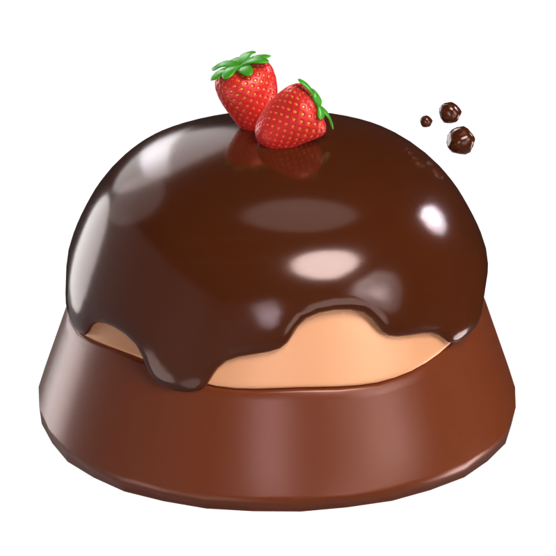 Cake Choco Strawberry 3D Model 3D Graphic