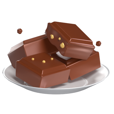 choco chunks auf teller 3d modell 3D Graphic