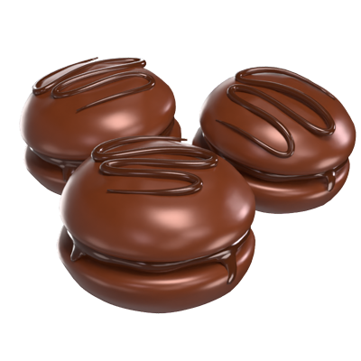 modelo 3d de macarons de chocolate 3D Graphic