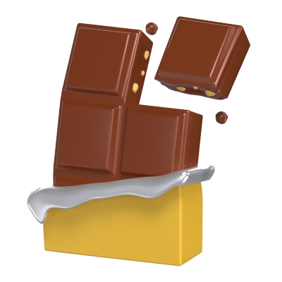 modelo 3d de barra de chocolate 3D Graphic