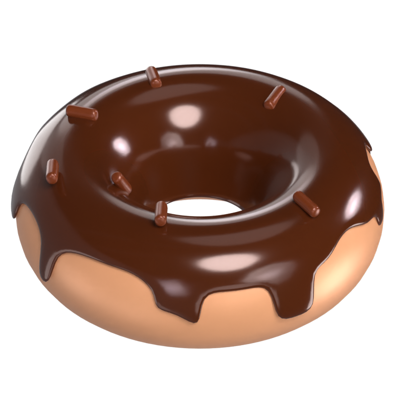 チョコレートドーナツ3Dモデル 3D Graphic