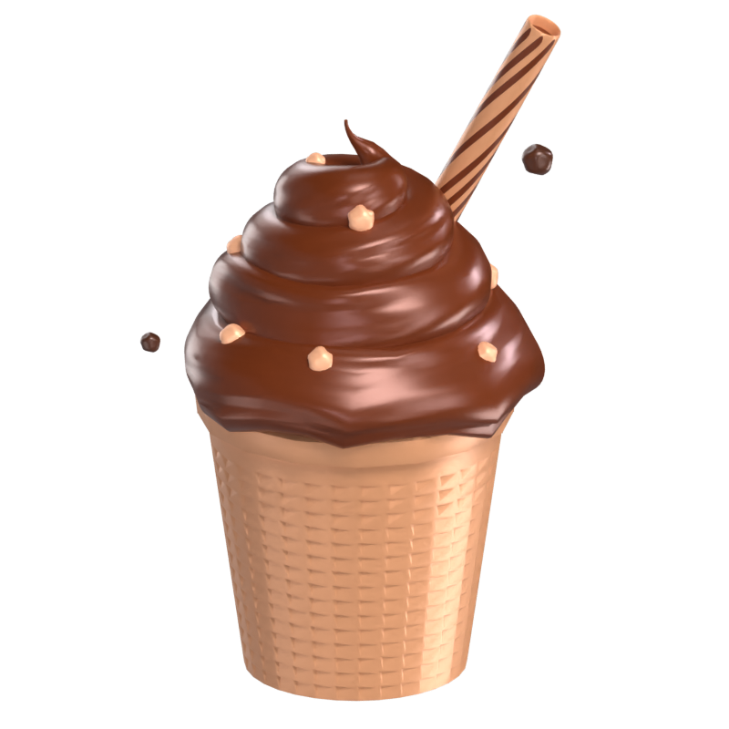 チョコレートアイスクリーム 3Dモデル 3D Graphic