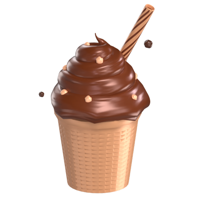 Helado de chocolate Modelo 3D 3D Graphic