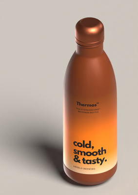 thermosflasche auf dem boden minimal desing 3d mockup 3D Template