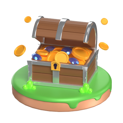 Opened Treasure Chest 3D Model 3D Graphic