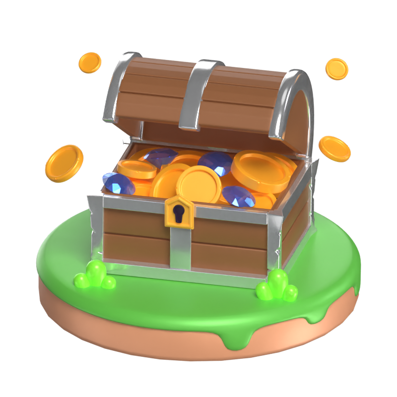 Opened Treasure Chest 3D Model 3D Graphic