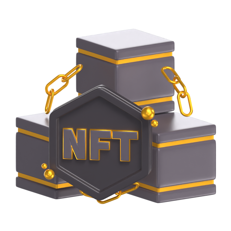 NFT Blockchain 3D Model 3D Graphic