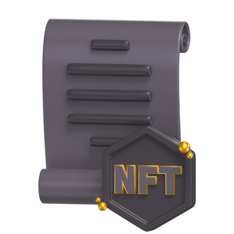 NFT-Zertifikat 3D-Modell 3D Graphic