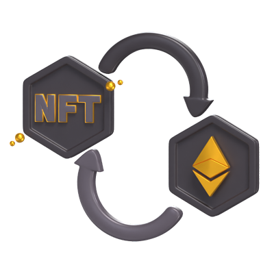 modelo 3d do ethereum de conversão nft 3D Graphic