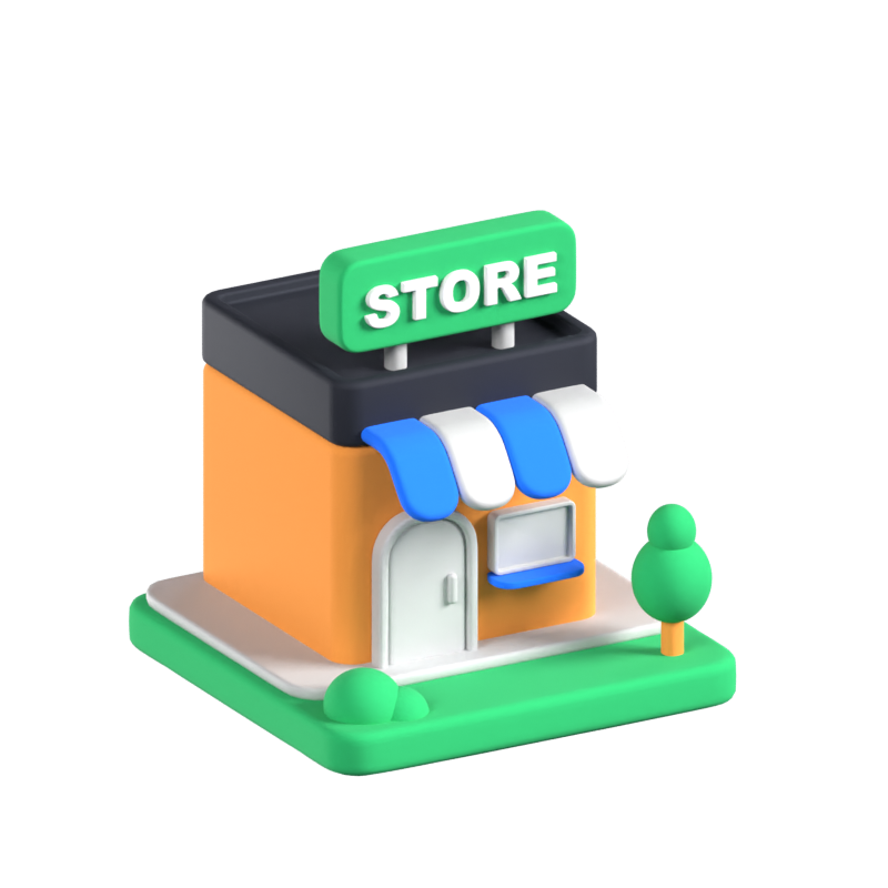 Building Store Animated 3D Icon 3D Graphic