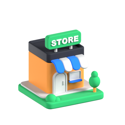 Building Store Animated 3D Icon 3D Graphic