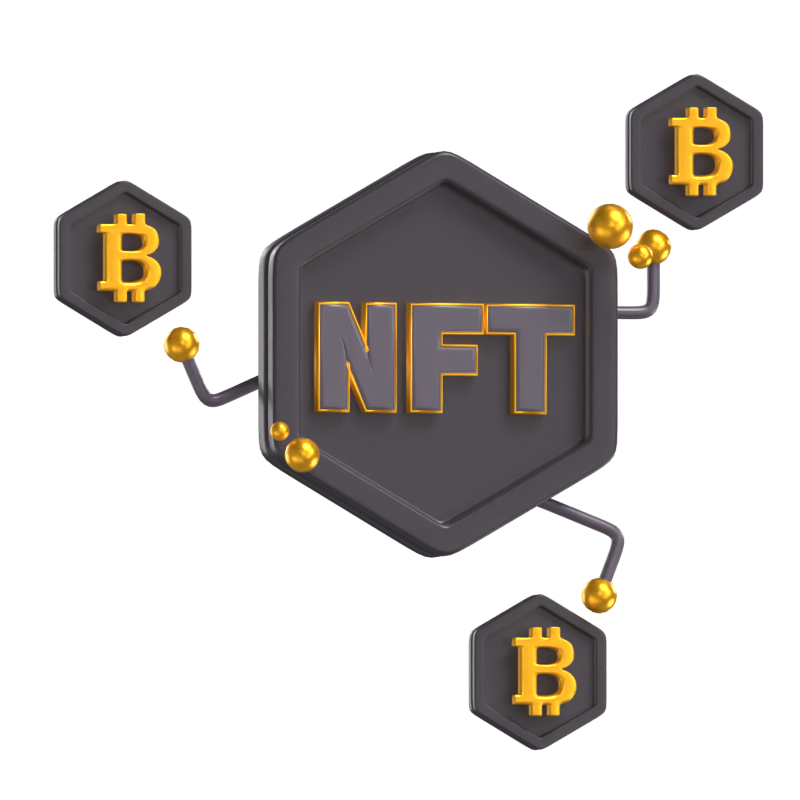 NFT Exchange Bitcoin 3D Modell