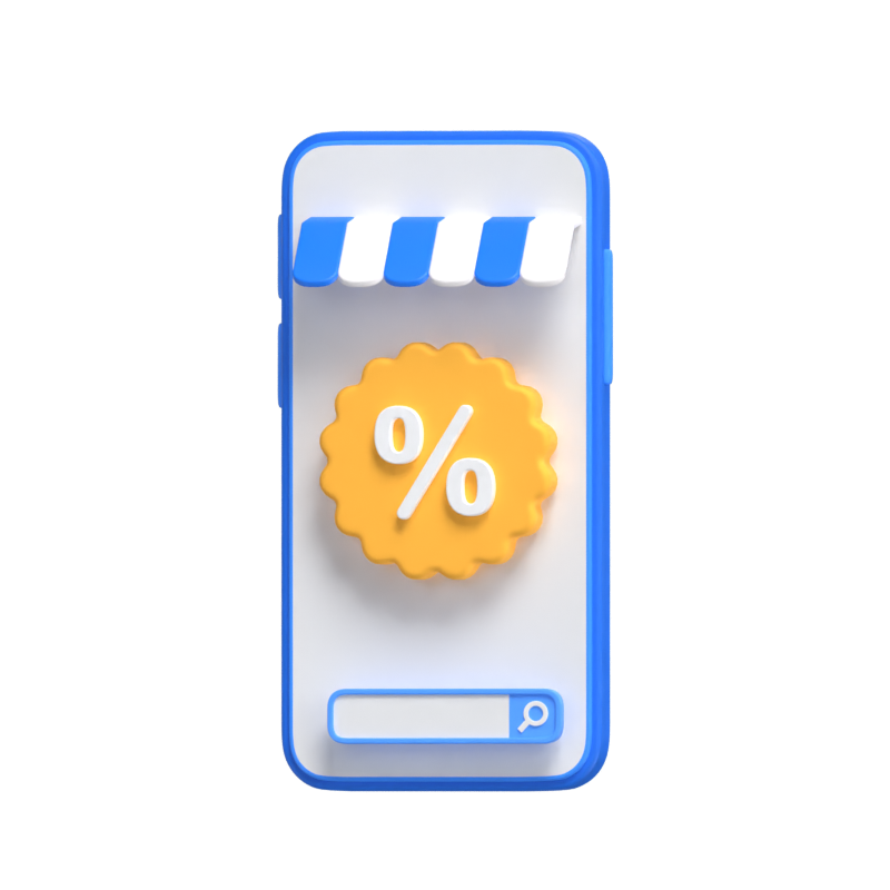 Sale On Phone 3D Illustration