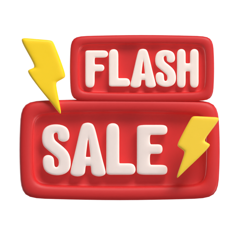 Flash Sale Schaltfläche 3D Illustration