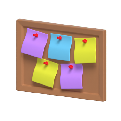 Board Sticky Note 3D Model 3D Graphic