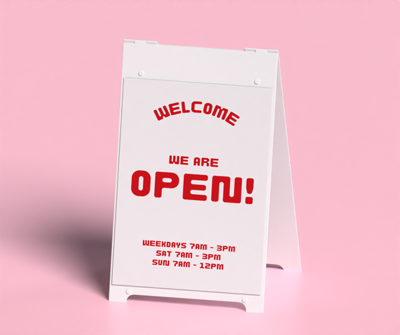 branding kit eiscreme business welcome board 3d mockup 3D Template