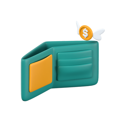 Empty Wallet 3D Animated Icon 3D Graphic