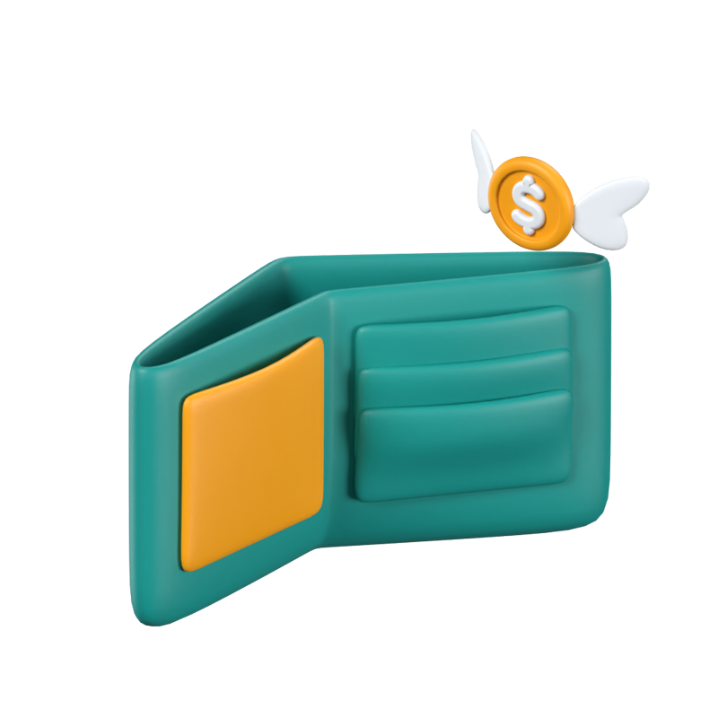 Empty Wallet 3D Animated Icon 3D Graphic