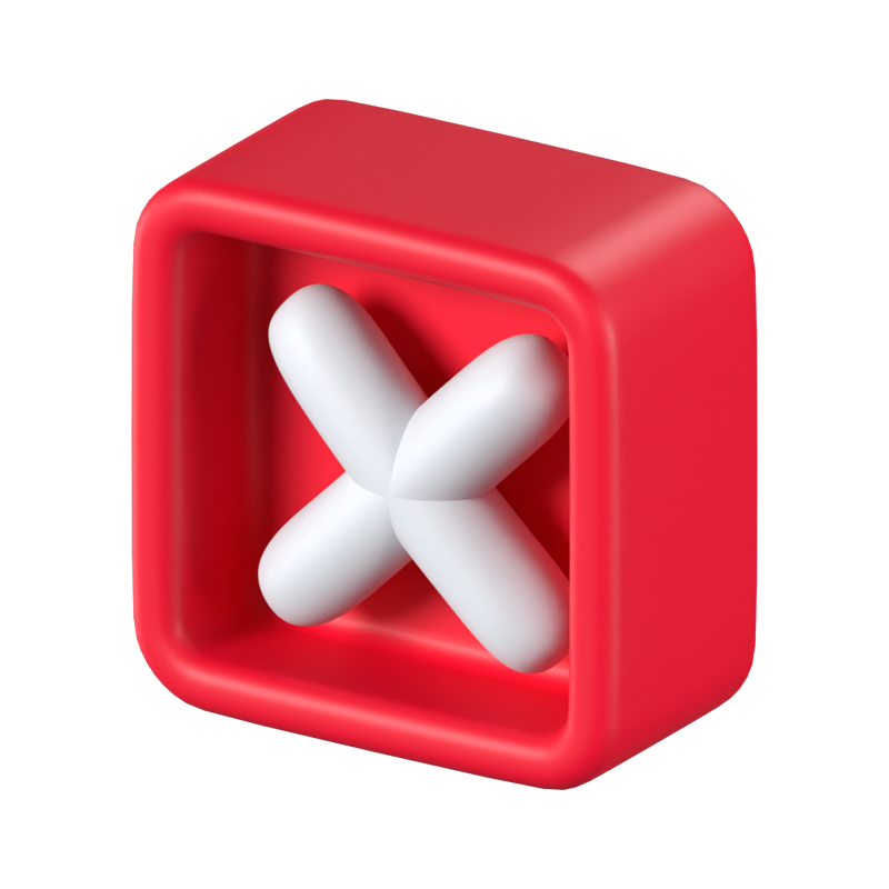 Empty Checkboxes 3D Animated Icon 3D Graphic