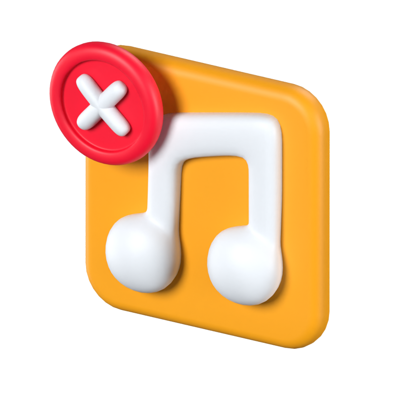 Empty Playlist 3D Animated Icon 3D Graphic